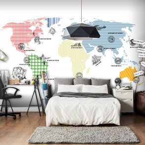 ARTGEIST Fototapet - Farverigt verdenskort (flere strrelser)