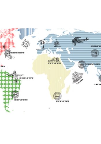 ARTGEIST Fototapet - Farverigt verdenskort (flere strrelser)