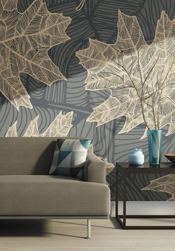 ARTGEIST - Fototapet med efterrs-design og blade - Flere strrelser