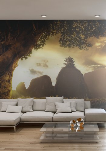 ARTGEIST - Fototapet af Kinas natur med tempel p bjergtop - Flere strrelser