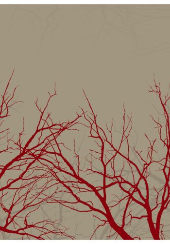 ARTGEIST - Fototapet med rde grene p en gr baggrund - Flere strrelser