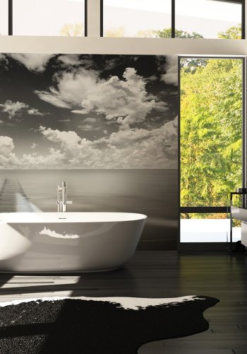 ARTGEIST - Fototapet med badebro i sort/hvid - Flere strrelser