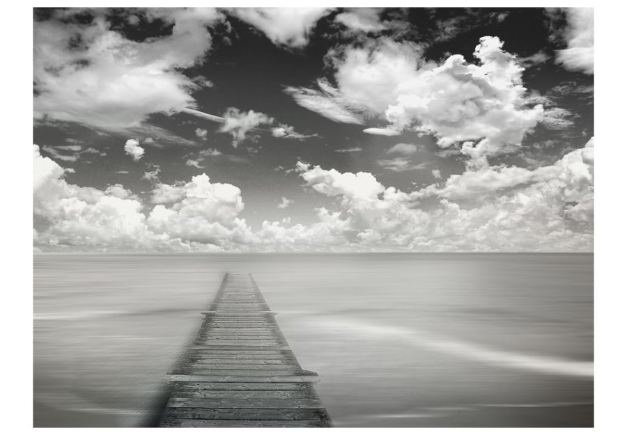 ARTGEIST - Fototapet med badebro i sort/hvid - Flere strrelser