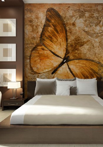 ARTGEIST - Fototapet med sommerfugl i brune nuancer - Flere strrelser