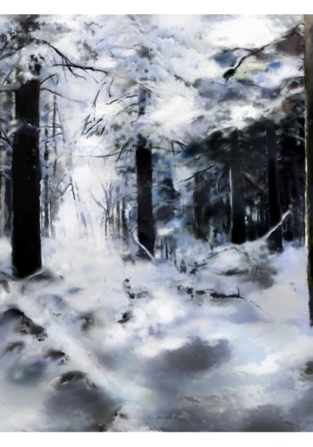 ARTGEIST - Fototapet af en snefyldt skov - Flere strrelser