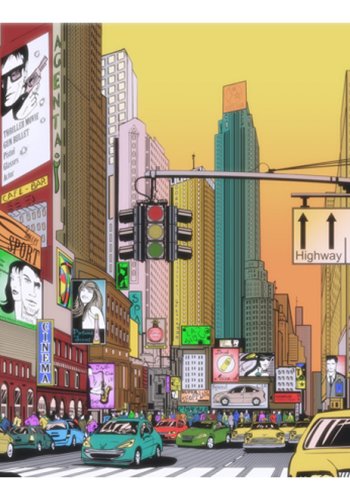 ARTGEIST - Kunstnerisk fototapet af myldretid i New York - Flere strrelser