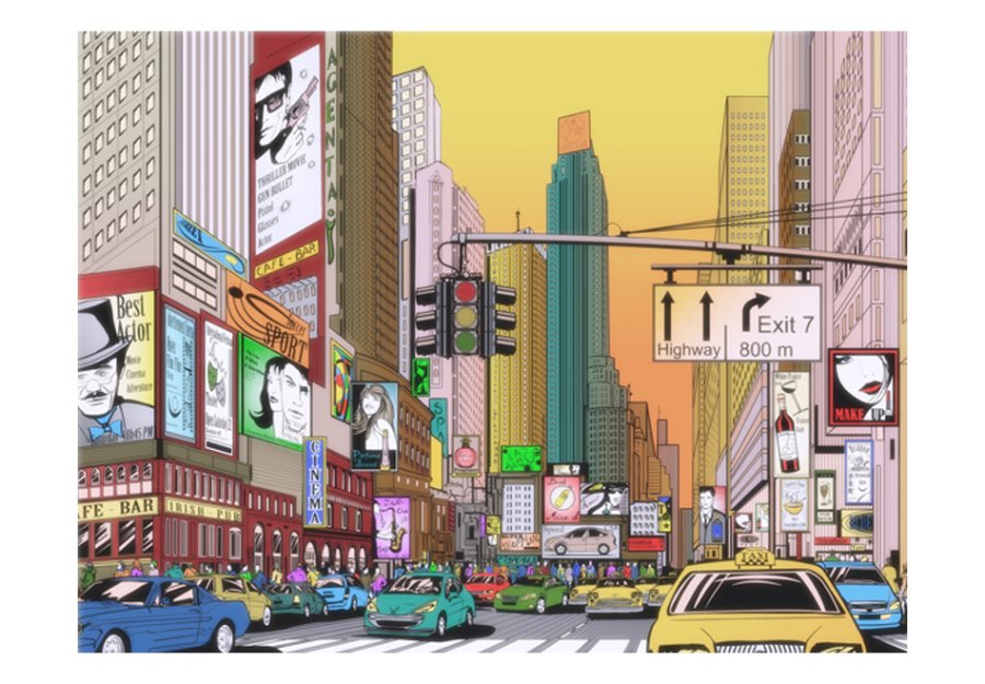 ARTGEIST - Kunstnerisk fototapet af myldretid i New York - Flere strrelser