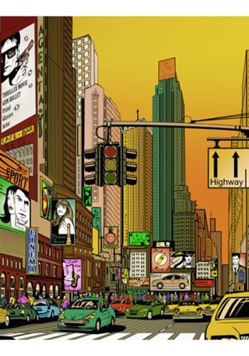 ARTGEIST - Kunstnerisk fototapet af pulserende New York - Flere strrelser