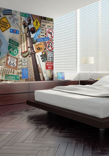 ARTGEIST - Fototapet med amerikanske skilte i New York - Flere strrelser