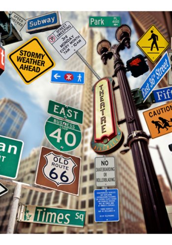 ARTGEIST - Fototapet med amerikanske skilte i New York - Flere strrelser