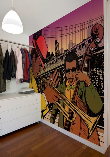 ARTGEIST - Fototapet med jazzmusikere i New York - Flere strrelser