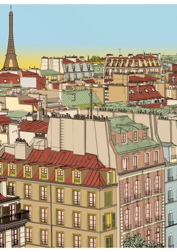 ARTGEIST - Kunstnerisk fototapet af en morgen i Paris - Flere strrelser