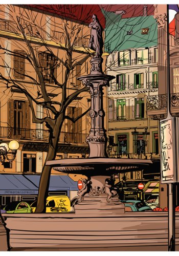 ARTGEIST - Kunstnerisk fototapet fra en gammel gade i Paris - Flere strrelser