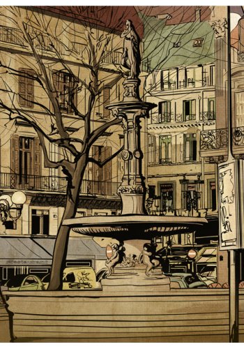 ARTGEIST - Kunstnerisk fototapet af et flot springvand i Paris - Flere strrelser