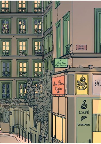 ARTGEIST - Kunstnerisk fototapet af en morgen i Paris - Flere strrelser