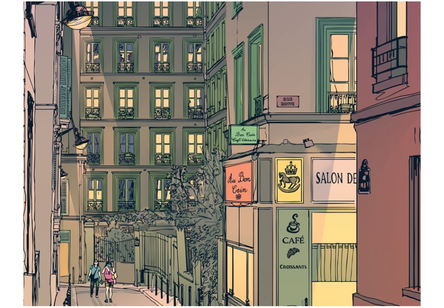 ARTGEIST - Kunstnerisk fototapet af en morgen i Paris - Flere strrelser