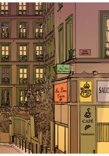 ARTGEIST - Kunstnerisk fototapet af en aften i Paris - Flere strrelser