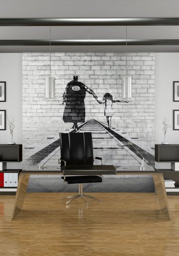 ARTGEIST - Fototapet af en superhelt der flger en lille pige - Flere strrelser