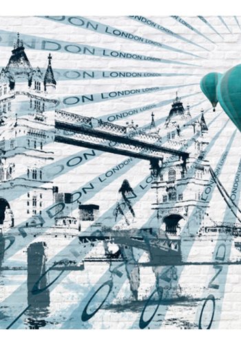 ARTGEIST - Fototapet af ballonflyvning over Tower Bridge i London - Flere strrelser