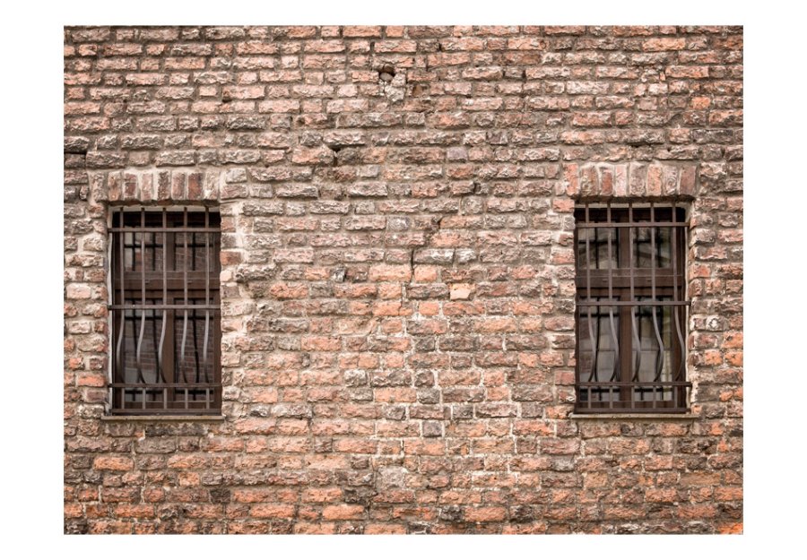 ARTGEIST - Fototapet af murstensvg og vindue med tremmer for - Flere strrelser