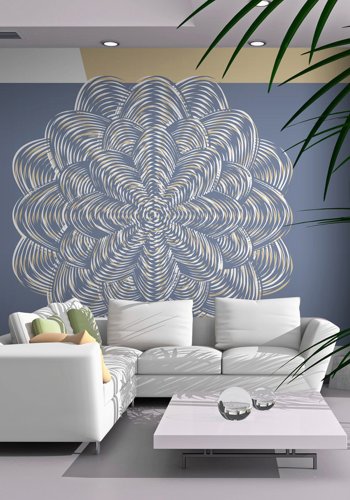 ARTGEIST - Kunstnerisk fototapet med stor geometrisk blomst - Flere strrelser