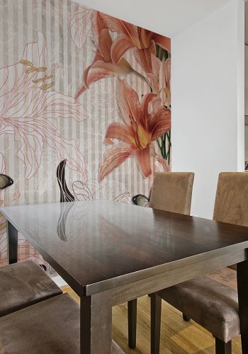 ARTGEIST - Fototapet med blomster og sommerfugle - Flere strrelser