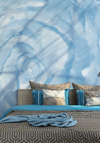 ARTGEIST - Fototapet med rose i bl nuancer - Flere strrelser