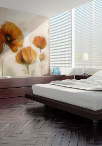 ARTGEIST - Retro fototapet af malede valmuer - Flere strrelser 