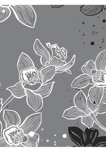 ARTGEIST - Fototapet af kunstneriske blomster i sort/hvid - Flere strrelser