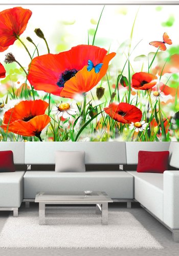 ARTGEIST - Fototapet med farverige valmuer - Flere strrelser