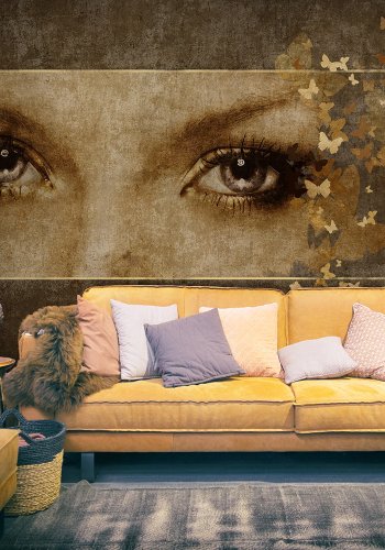 ARTGEIST - Fototapet med kvindejne og sommerfugle - Flere strrelser