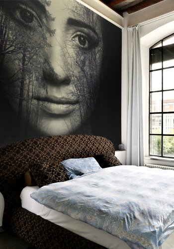 ARTGEIST - Fototapet af kvindeansigt med skov-effekt - Flere strrelser