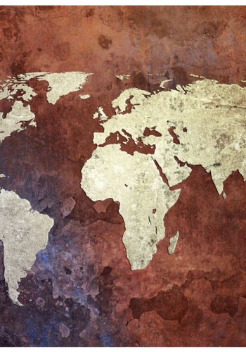 ARTGEIST - Fototapet af verdenskort i rustent og brstet jern - Flere strrelser