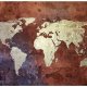 ARTGEIST - Fototapet af verdenskort i rustent og brstet jern - Flere strrelser