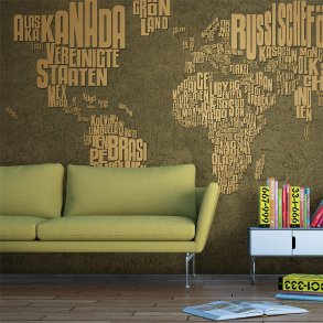 ARTGEIST - Fototapet af verdenskort med landenavne i grn - Flere strrelser