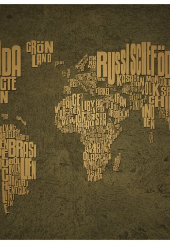 ARTGEIST - Fototapet af verdenskort med landenavne i grn - Flere strrelser