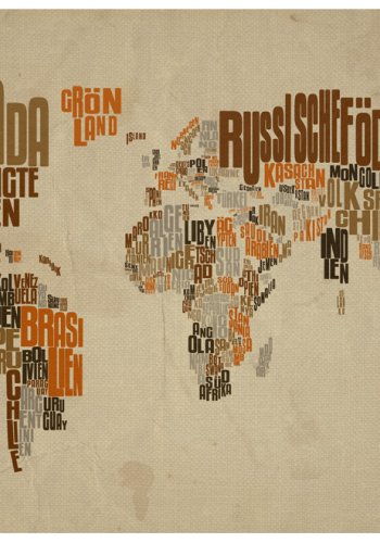 ARTGEIST - Fototapet af verdenskort med landenavne - Flere strrelser