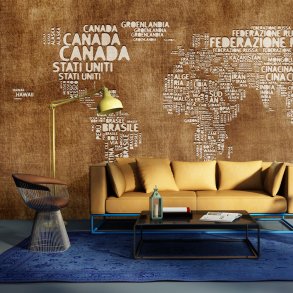 ARTGEIST - Fototapet af antikt verdenskort med italienske landenavne - Flere strrelser