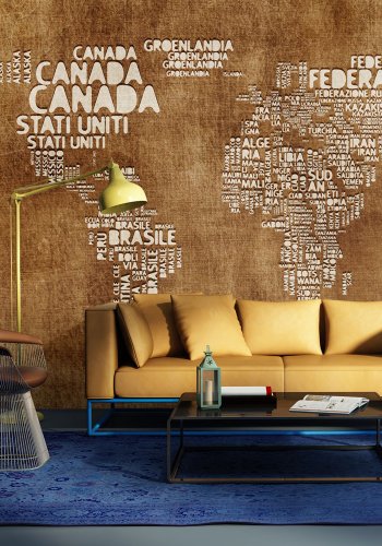 ARTGEIST - Fototapet af antikt verdenskort med italienske landenavne - Flere strrelser