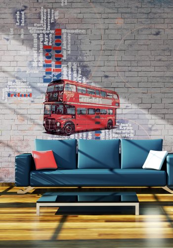 ARTGEIST - Fototapet af kort over England inspireret af London - Flere strrelser