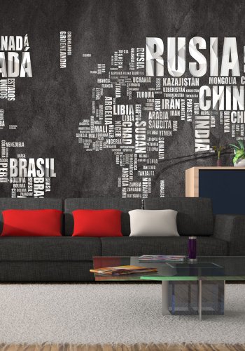 ARTGEIST - Fototapet af verdenskort med spanske landenavne - Flere strrelser