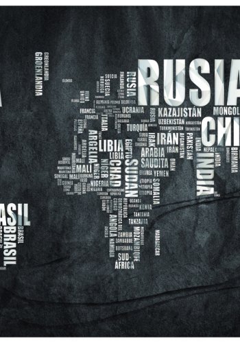 ARTGEIST - Fototapet af verdenskort med spanske landenavne - Flere strrelser