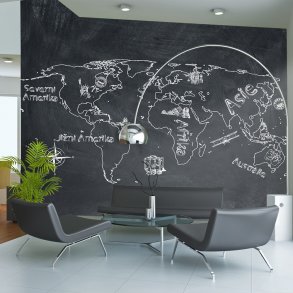 ARTGEIST - Fototapet af verdenskort med tjekkisk sprog - Flere strrelser