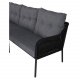 VENTURE DESIGN Berlin hjrnesofa st - gr hynder og sort glas, reb og stl