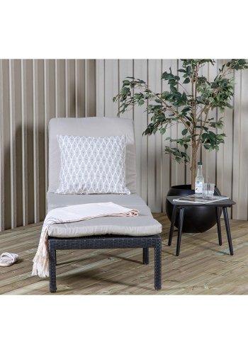 VENTURE DESIGN Bilbao liggestol, m. hynde - gr polyester, sort polyrattan og aluminium