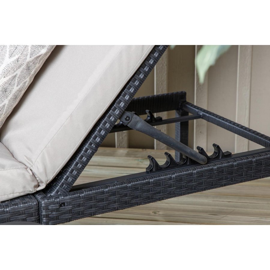 VENTURE DESIGN Bilbao liggestol, m. hynde - gr polyester, sort polyrattan og aluminium