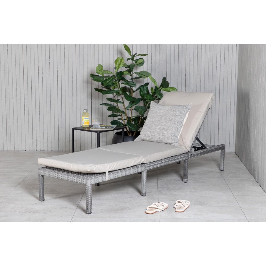 VENTURE DESIGN Bilbao liggestol, m. hynde - gr polyester, gr polyrattan og aluminium