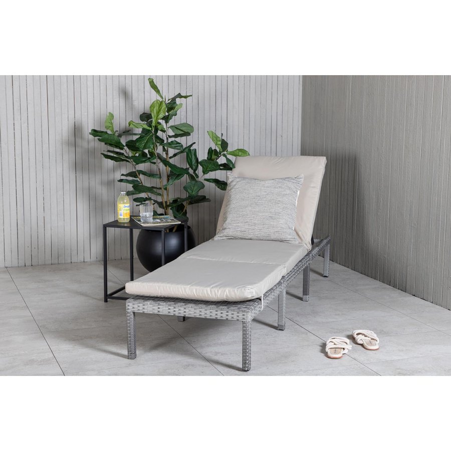 VENTURE DESIGN Bilbao liggestol, m. hynde - gr polyester, gr polyrattan og aluminium