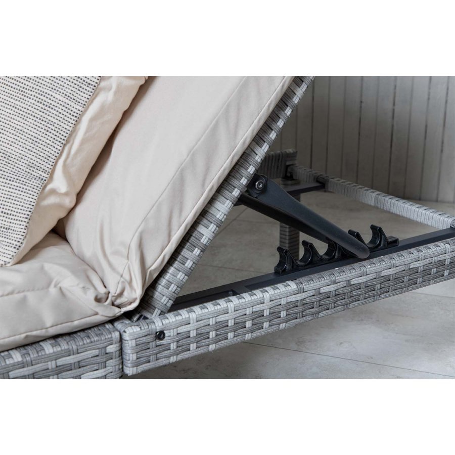 VENTURE DESIGN Bilbao liggestol, m. hynde - gr polyester, gr polyrattan og aluminium