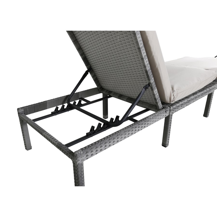 VENTURE DESIGN Bilbao liggestol, m. hynde - gr polyester, gr polyrattan og aluminium